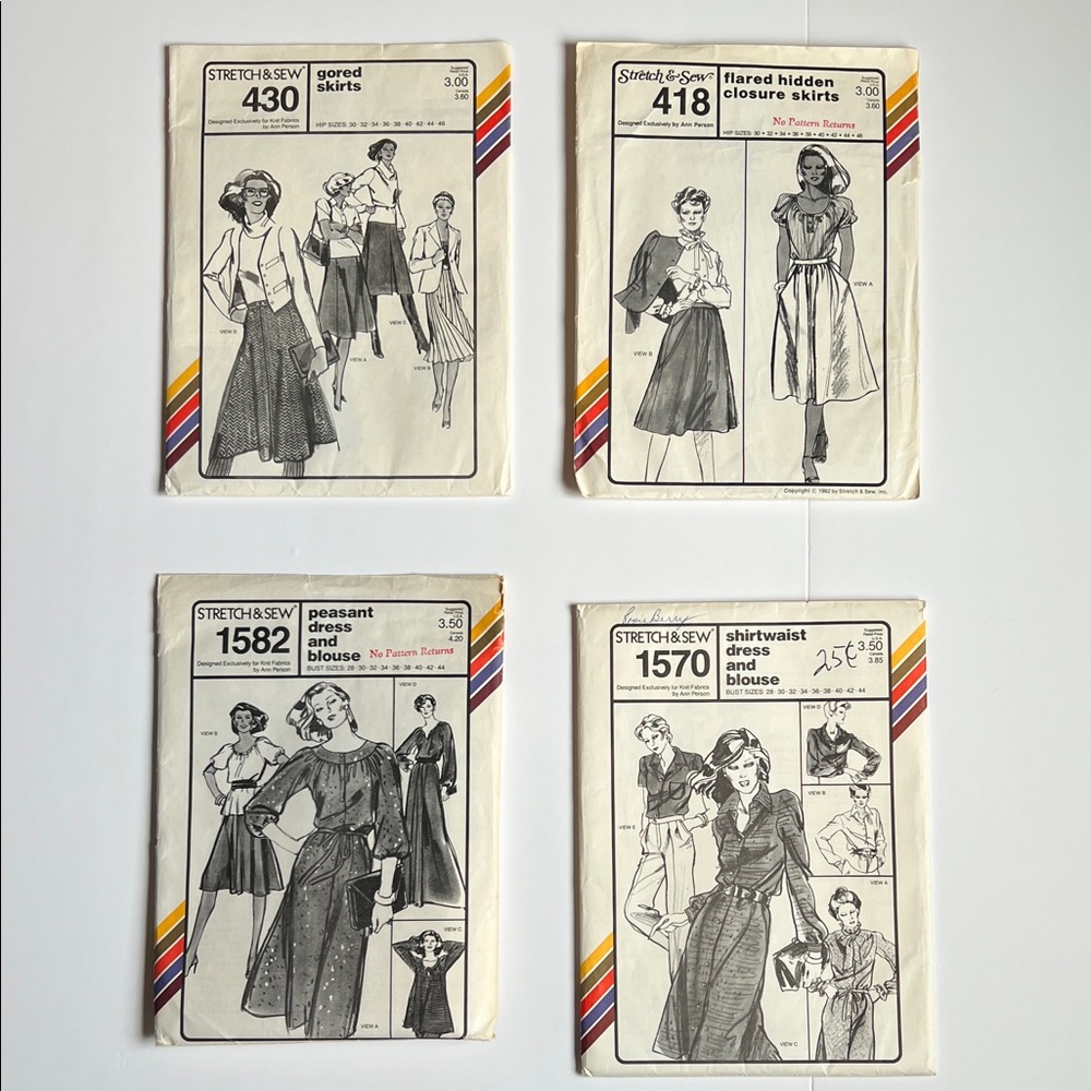 Vintage Stretch & Sew 4 patterns included in this listing #106